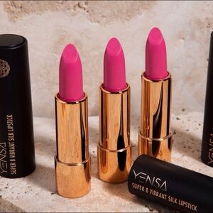 YENSA Beauty Super 8 Vibrant Silk Lipstick in Charm (Flamingo Pink) 3.5g *BNIB